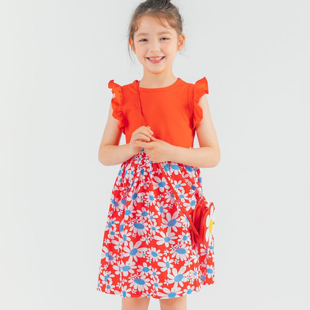 韓國 OZKIZ - (附包包)紅色花園洋裝