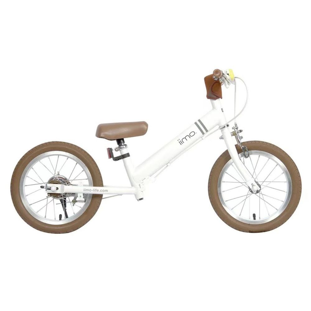日本iimo - 二合一平衡滑步/腳踏車14吋-時尚白