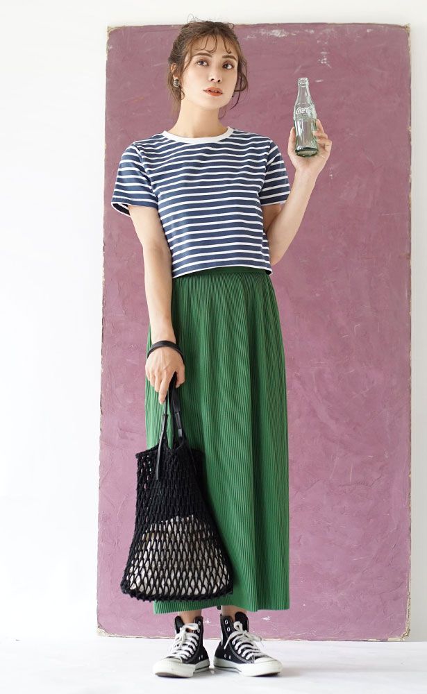 日本 zootie - 棉質舒適顯瘦短版上衣-橫條紋-藍x白