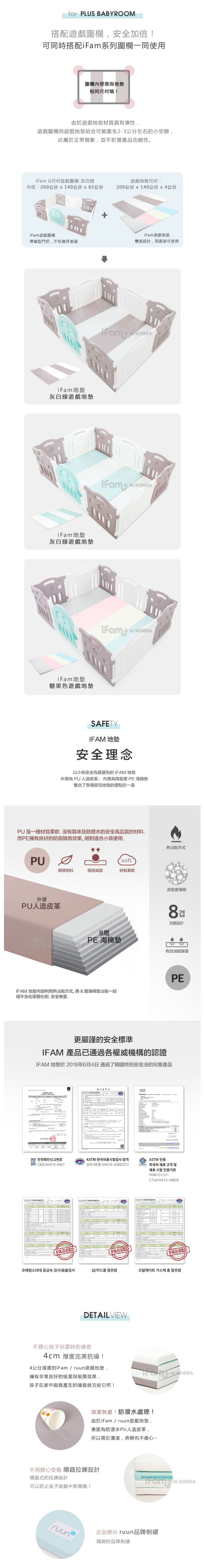 韓國 ruun - 糖果色遊戲地墊 (【地墊】200cm x 140cm x 4cm)