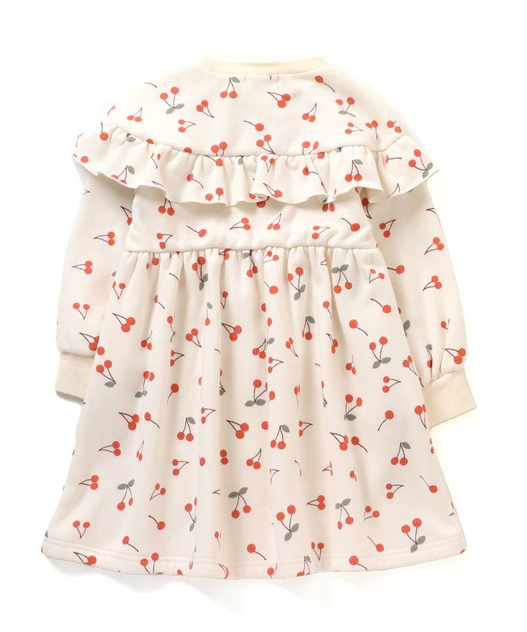 日本 apres les cours - [推薦]內刷毛溫暖荷葉長袖洋裝-丹寧-海軍藍