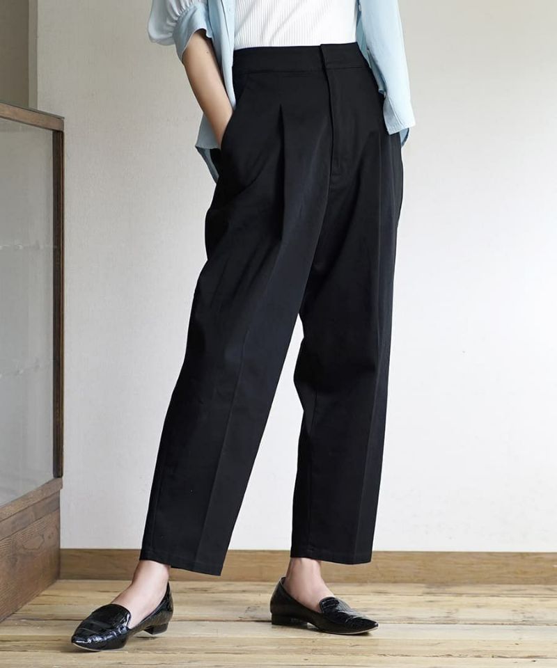 日本 zootie - 好好穿 打褶縮口西裝褲-黑