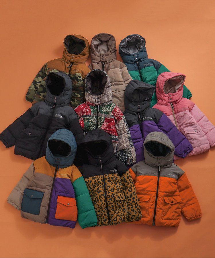 日本 BREEZE - 繽紛蓬鬆大口袋保暖外套-橘灰