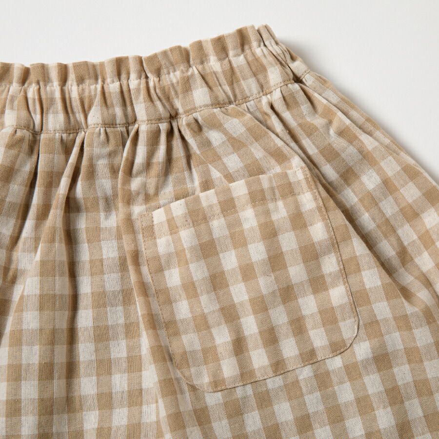 日本 evercloset - 小清新印花鬆緊圓裙(有打底褲)-小花-黃