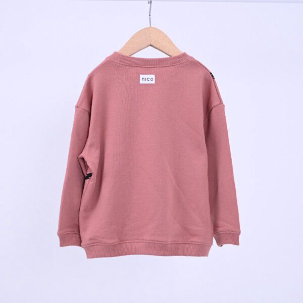 日本 Baby Room - 裏毛小妖精口袋長袖上衣-豆沙紅