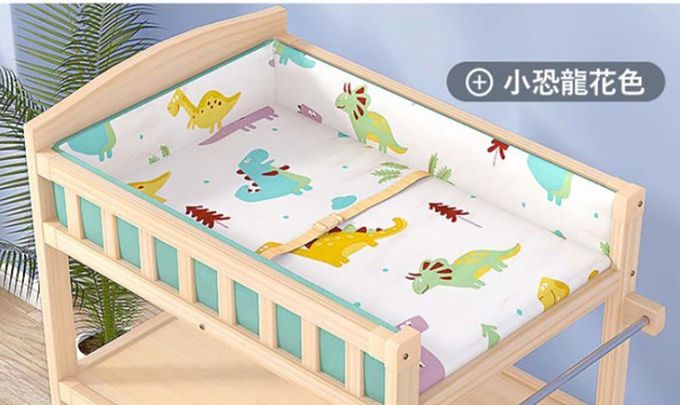 KOOMA - 嬰兒實木尿布台置物架-{附棉墊}-鯨魚