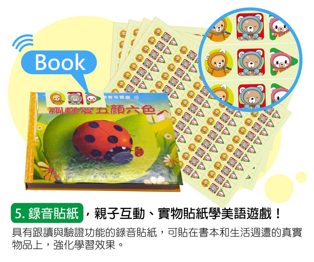 小牛津 - (加購)新版幼幼情境美語圖典(不含筆)-情境圖典美語*1+幼幼美語圖典*1+遊戲點讀書*4+錄音貼紙*4