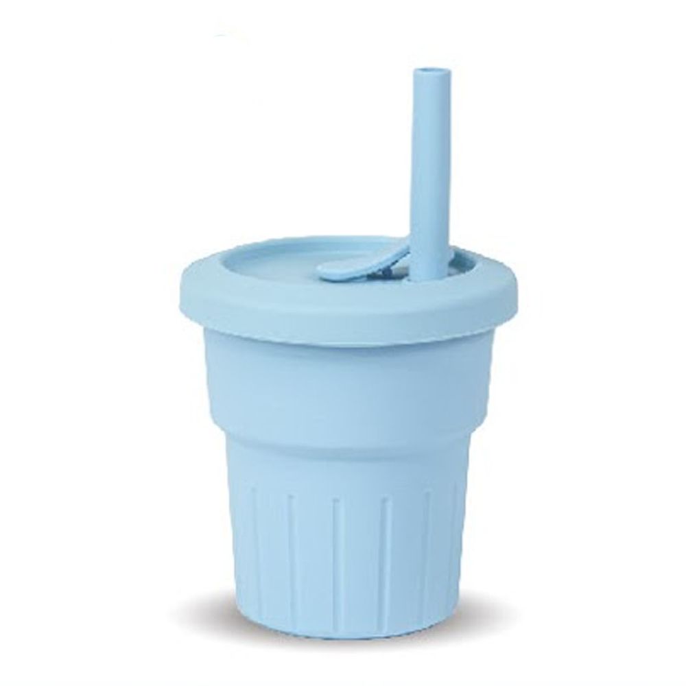 KOM - 台灣製矽膠環保隨行小巧杯一入組-天空藍 (330ml)