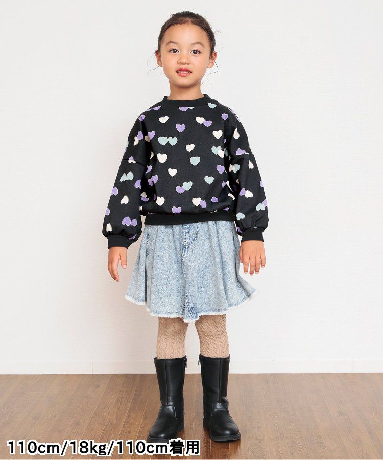 日本 BREEZE - 滿版印花裏毛長袖上衣-蘋果-焦糖