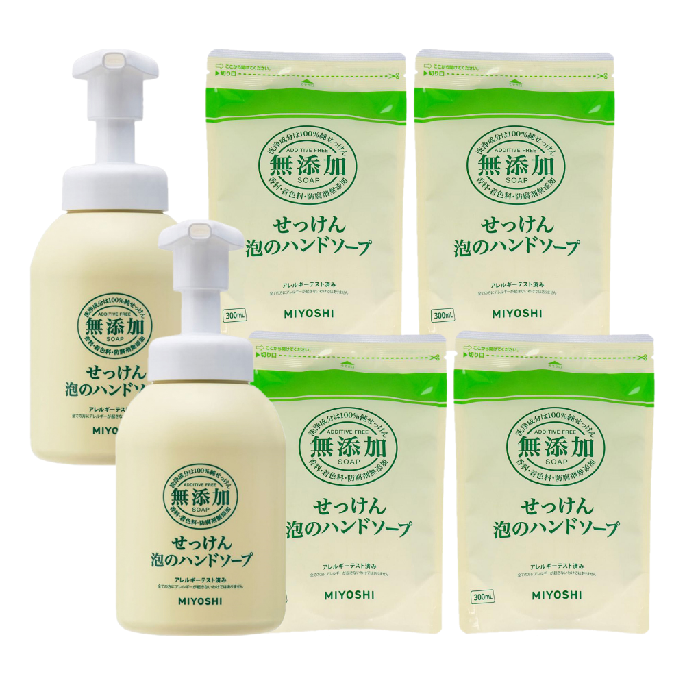 日本 MIYOSHI 無添加 - [2瓶4補]無添加泡沫洗手乳-350mlx2+300mlx4
