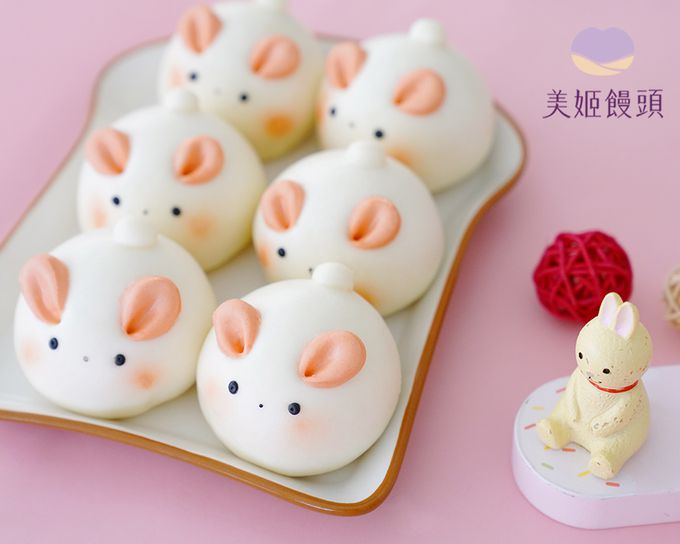 美姬饅頭 - 鴻運兔鮮乳造型饅頭-30g*6顆