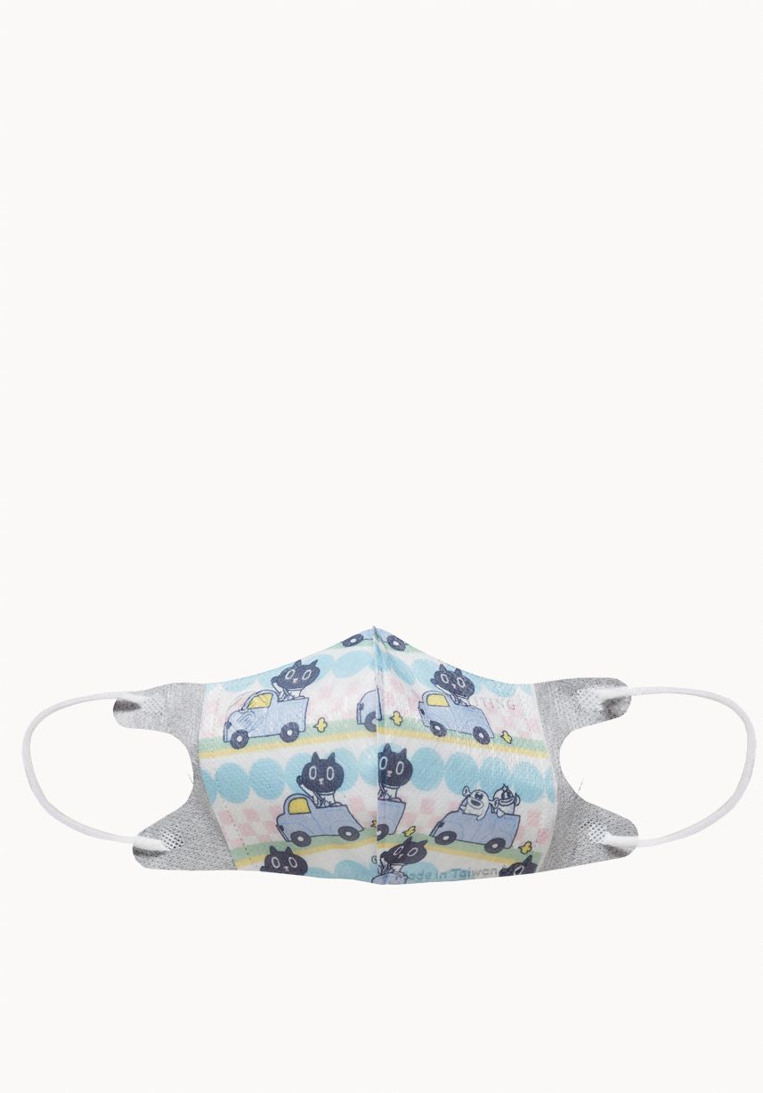 易廷 - 幼幼/兒童醫療級3D立體口罩/雙鋼印/台灣製-Kuroro排路隊&練開車 (建議1-4歲適用)-20入/盒(未滅菌)