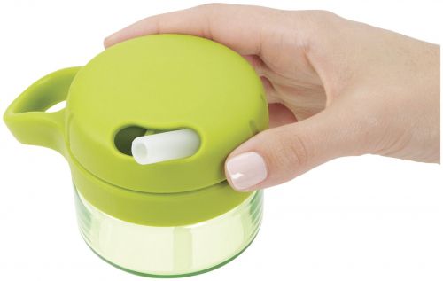 美國 OXO - 旋轉樂吸管杯兒童水壺-青蘋綠 (350ml)