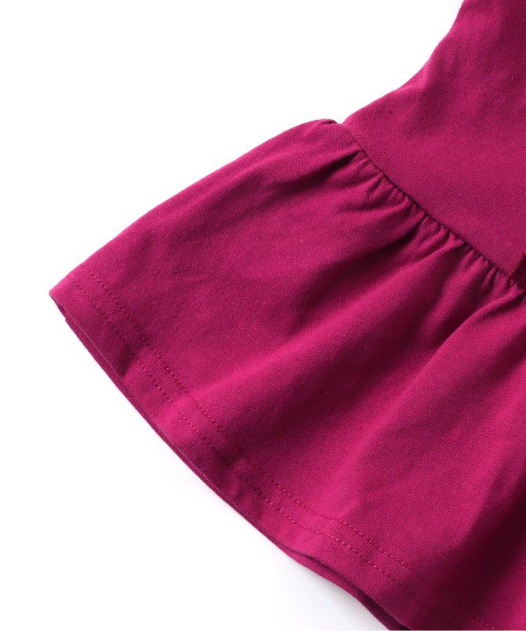 日本 apres les cours - 下擺傘狀蝴蝶結短袖上衣-桃紫