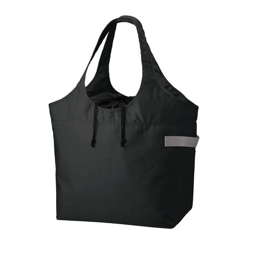 日本 MOTTERU - [人氣得獎]大容量折疊收納保冷肩背包/購物袋-炭黑 (30L)