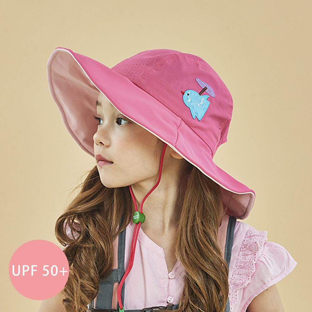 韓國 Victoria & Friends - (剩M,XL)UPF 50+ 透氣軟鋼絲遮陽帽(附哨子)-桃粉紅