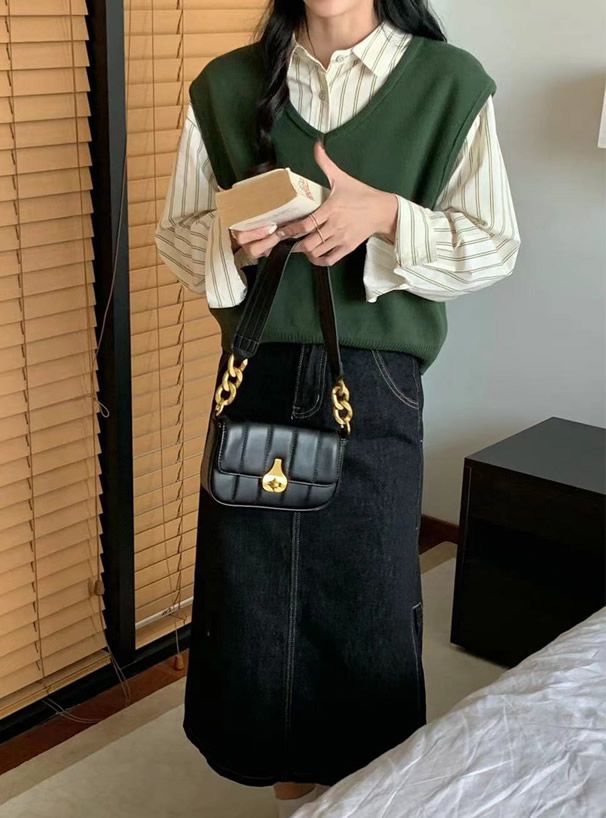 日本 GRL - 2WAY皮質糖果手提小包/腋下包-米杏 (F)