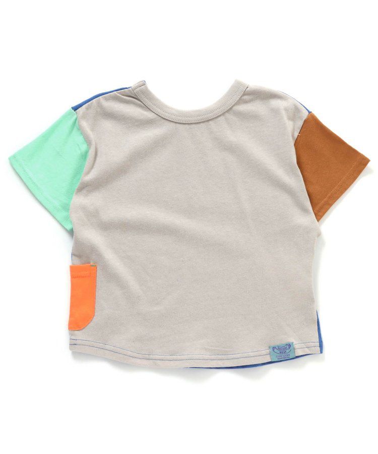 日本 BREEZE - 正反OK！圓領印花短袖上衣-線性-黑