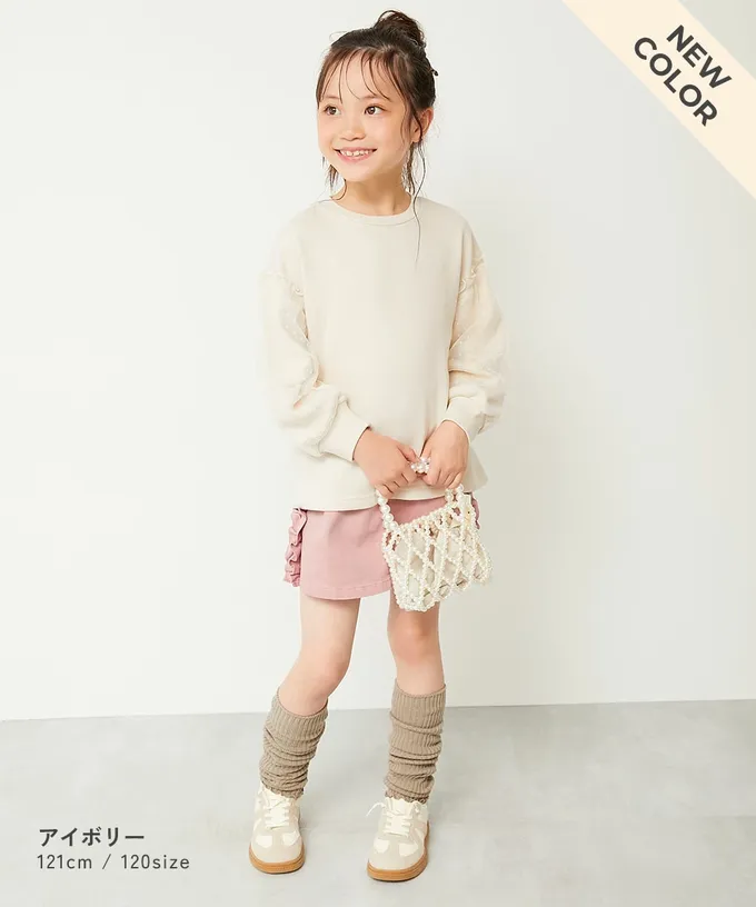 日本 devirock - 夢幻蕾絲拼接長袖上衣-粉紫