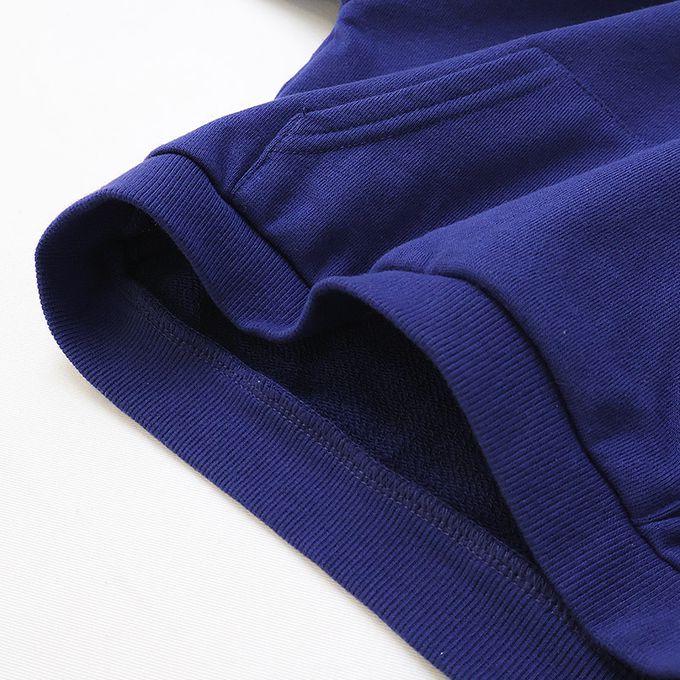 日本 ZOOLAND - 春季出遊印花裏毛長袖上衣-刺繡前口袋-海軍藍