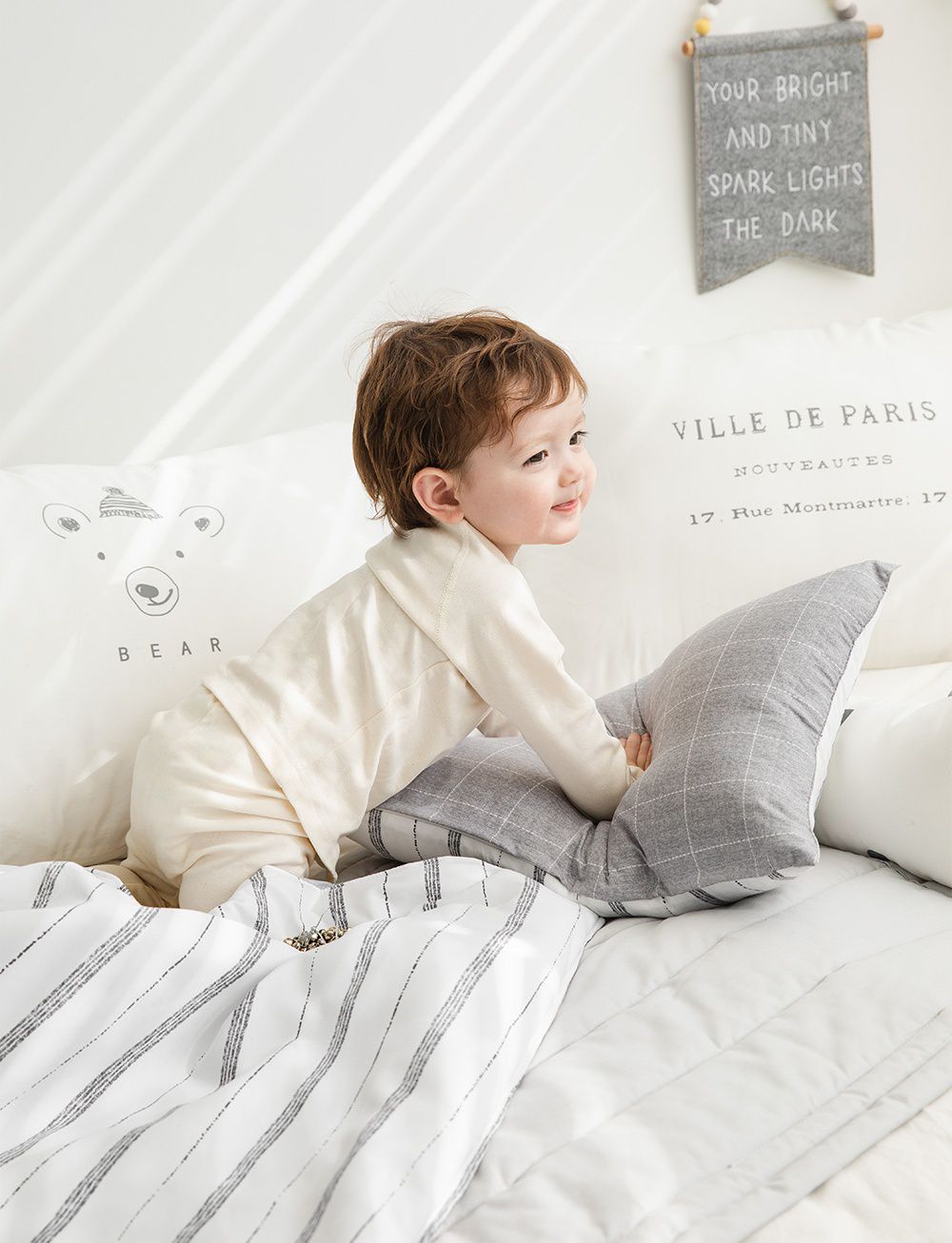 韓國 Bebe Deco - 6cm厚墊飯店級60支高密度棉睡袋-格子棕-被子*1, 睡墊*1, 枕套*1, 枕心*1, 防水收納袋*1