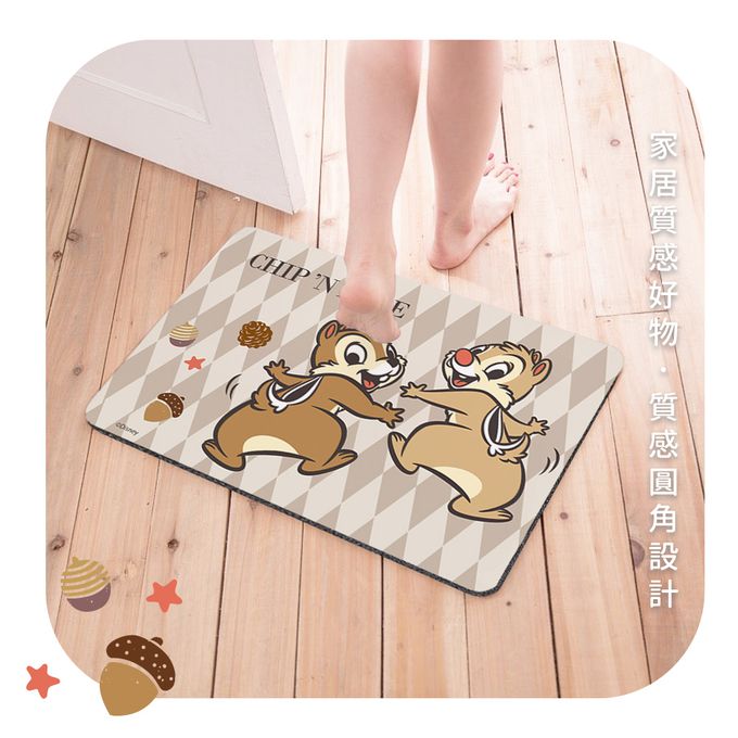 收納王妃 - 迪士尼 Disney 復古系列【菱格瑪麗貓】珪藻土軟式吸水地墊 吸水墊 腳踏墊60x40x0.5cm