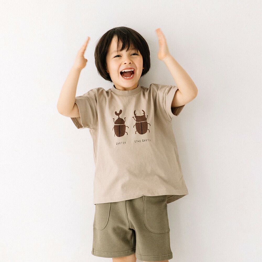 日本 ma lalumiere store - 百搭印花圓領短袖上衣-瓢蟲-淺綠