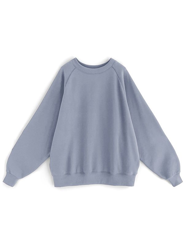 日本 GRL - 圓領內刷毛落肩長袖上衣-薰衣草 (F)