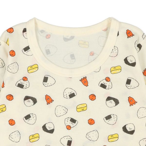 日本西松屋 - 棉混保暖長袖上衣內搭3件組-美味飯糰