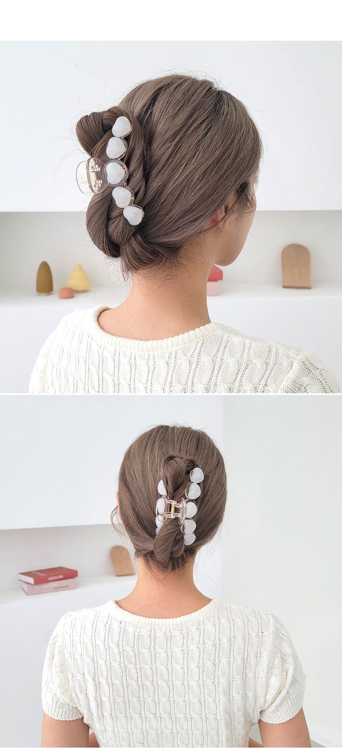 韓國 Soo&Soo - 正韓製果凍透明感髮夾/抓夾-卡其