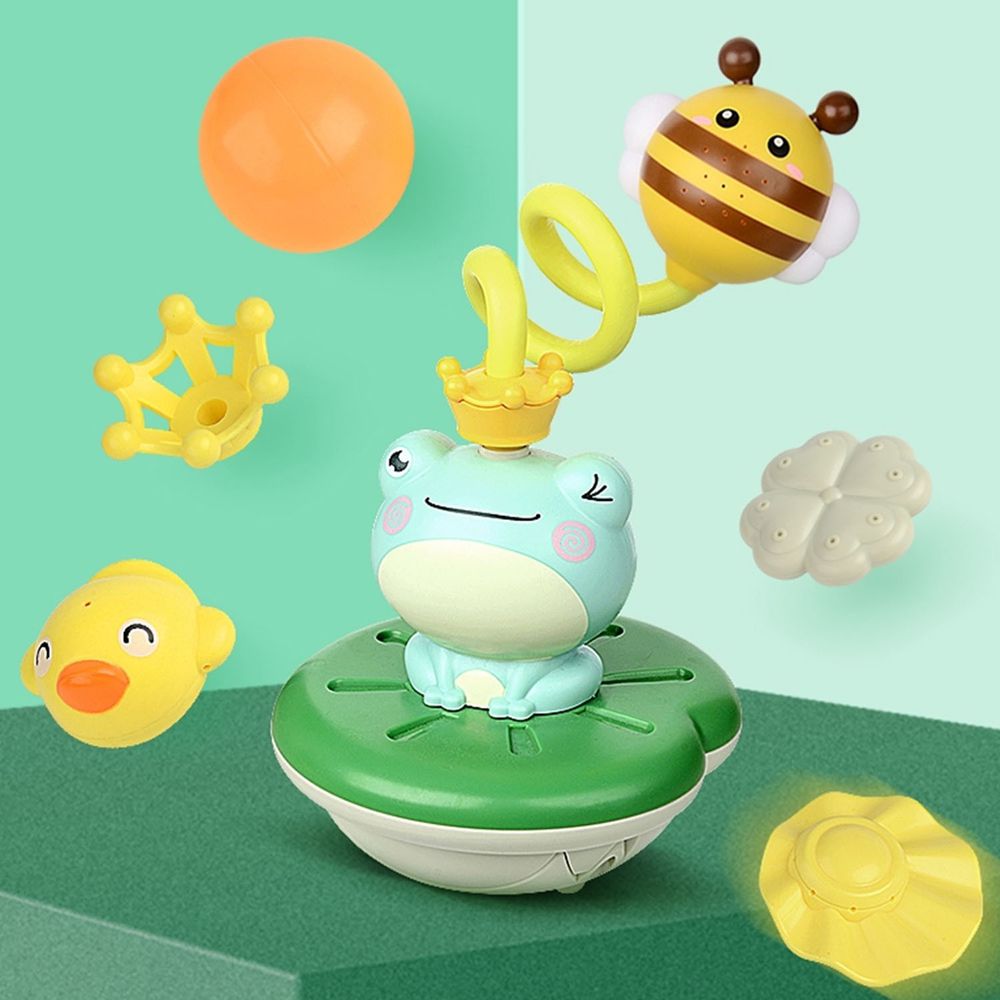 IngBaby - 七件式旋轉噴水青蛙花灑 洗澡玩具