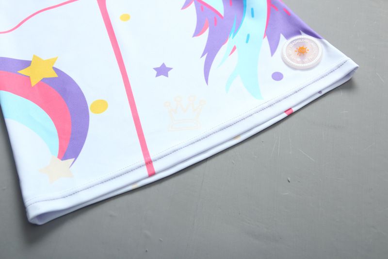 女寶防曬長袖泳裝套裝(附帽子)-夢幻獨角獸-紫色