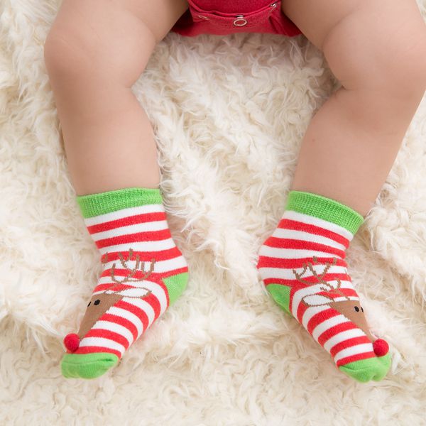 日安朵朵 - 聖誕寶寶襪子2雙組