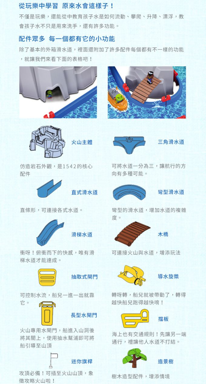 瑞典 Aquaplay - 火山歷險漂漂河水上樂園玩具-1542