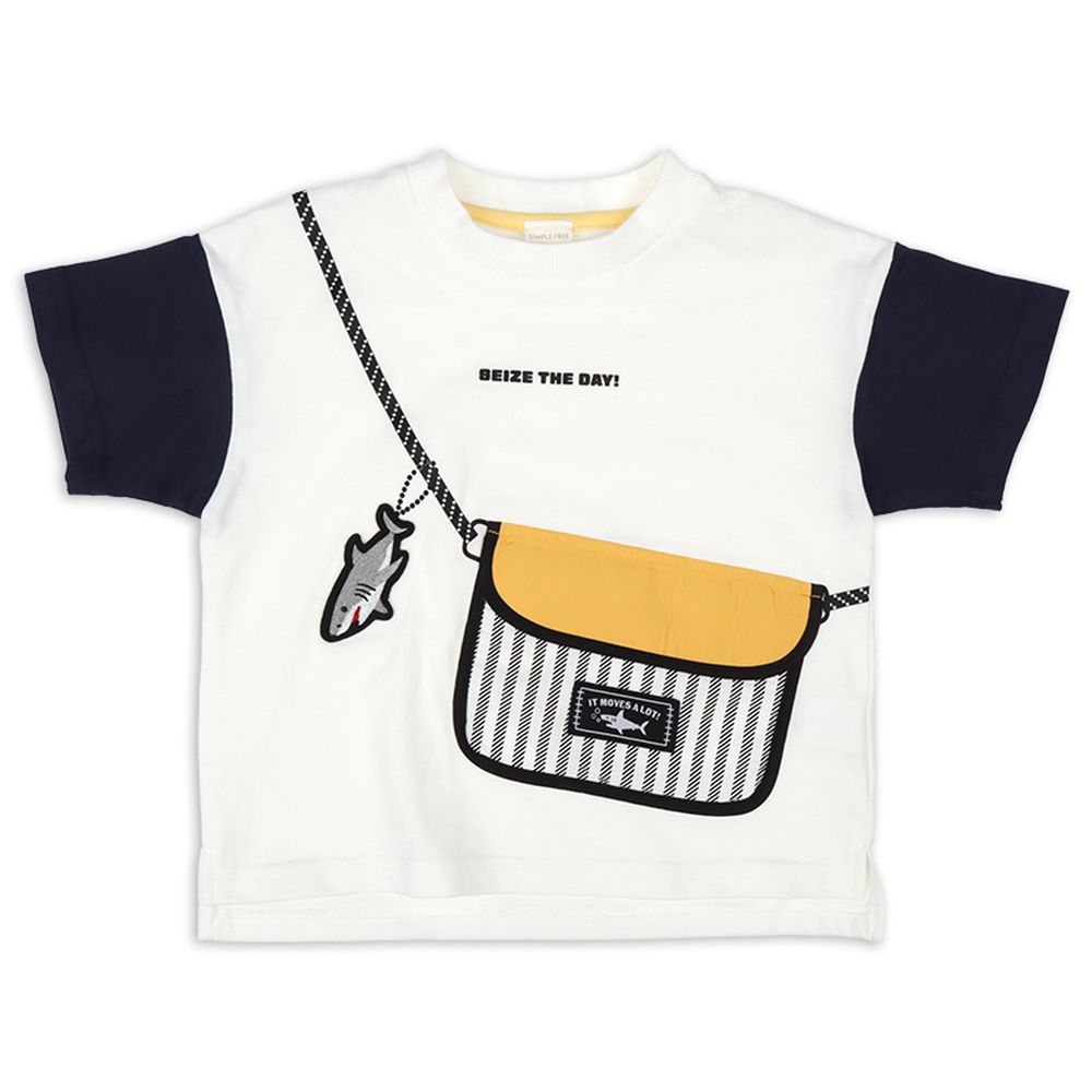 短袖趣味T恤-米白色