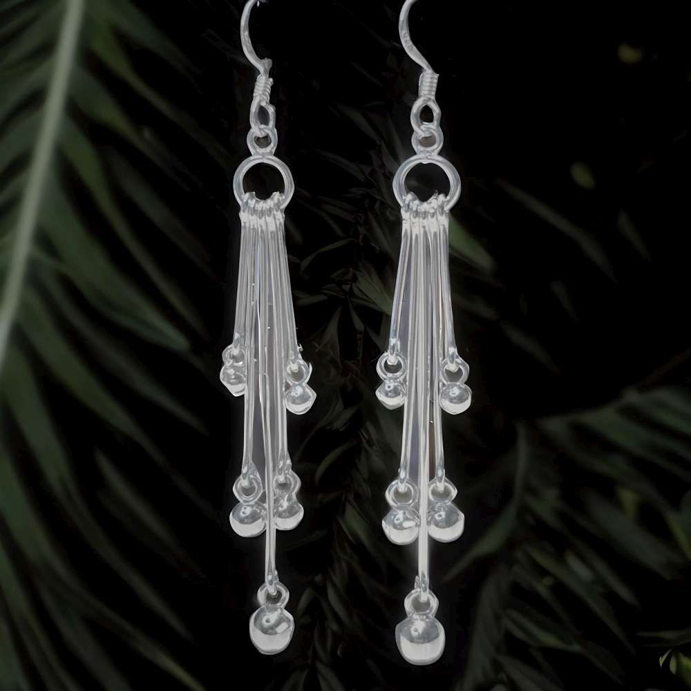 鈴鐺裝飾流蘇垂墜式耳環耳飾耳針耳環 (F SIZE)