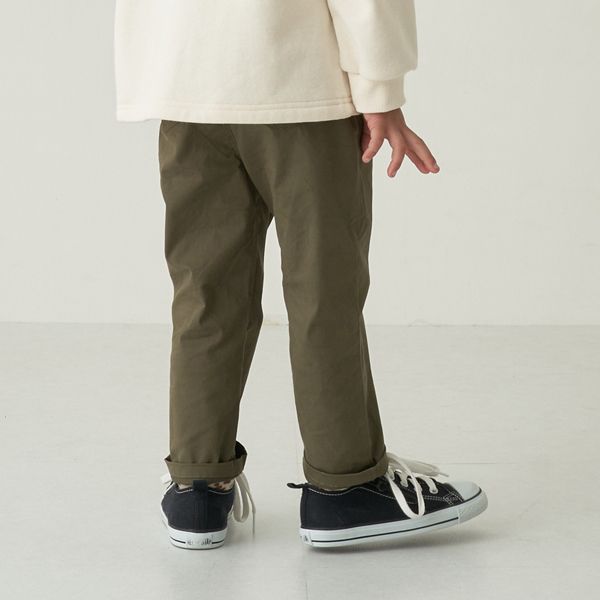 日本 b-ROOM - 帥氣定番色錐形褲-棕卡其