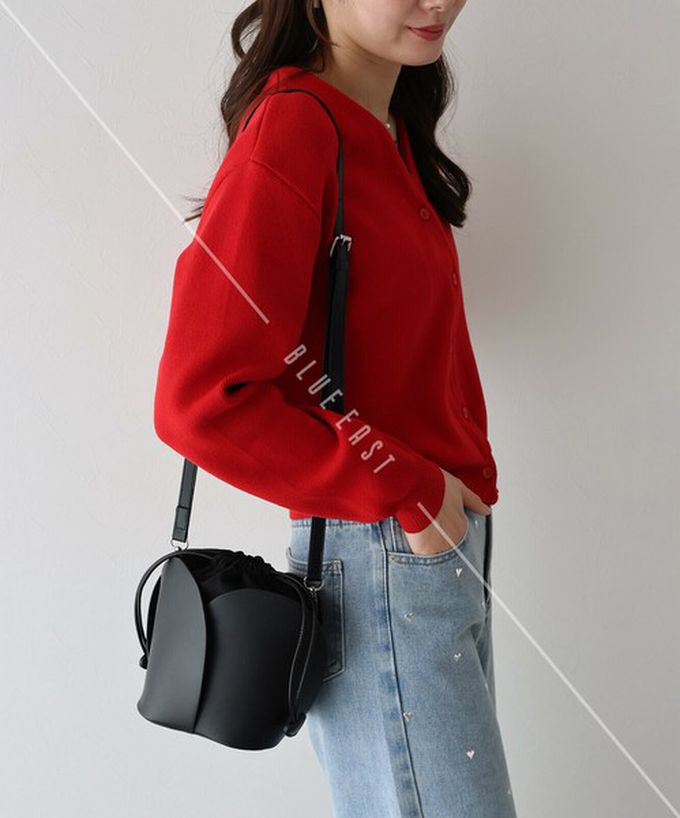 日本 BLUE EAST - 盛開鬱金香異素材迷你手提/側背包-焦糖棕