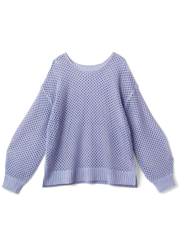 日本 GRL - 時尚鉤針洞洞罩衫/上衣-黃 (F)