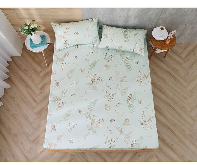 鴻宇 HongYew - 雙人兩用被套 300織美國棉 精梳棉-狐狸艾莉森-綠