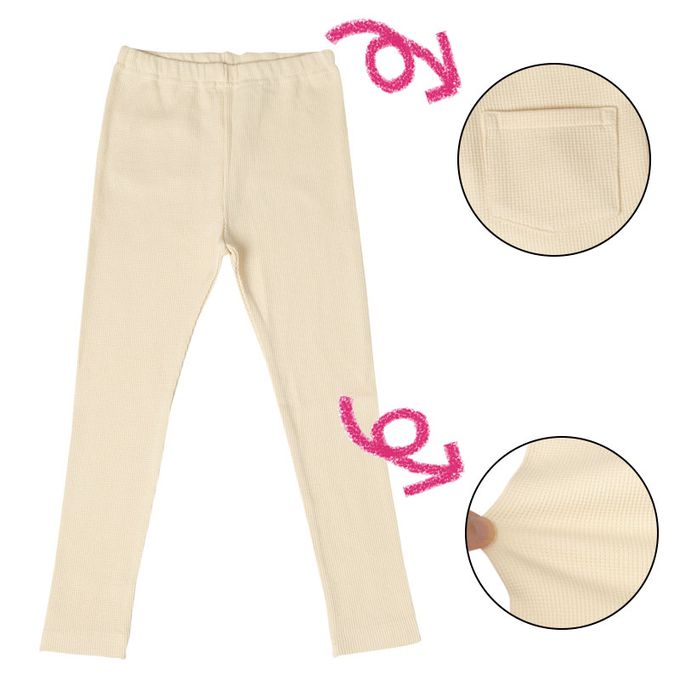 akachan honpo - 10分內搭褲-華夫格-象牙白色