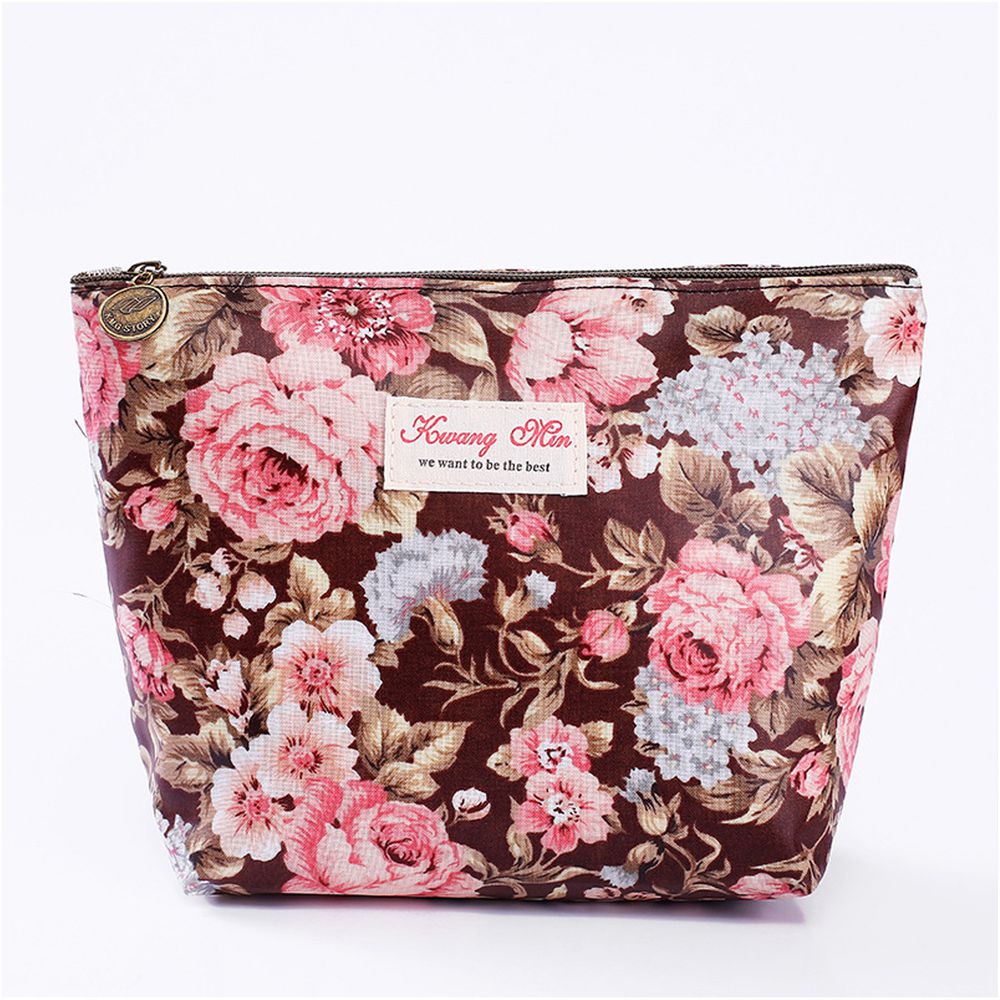 防水手拿化妝包-黑色碎花 (大24*8.5*17cm)