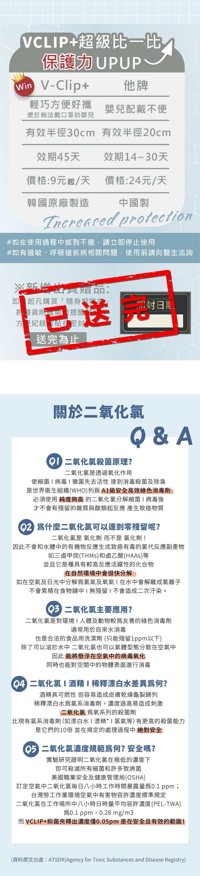 韓國 Lab.K - 新款 V-Clip+隨身抑菌夾／白色三入組