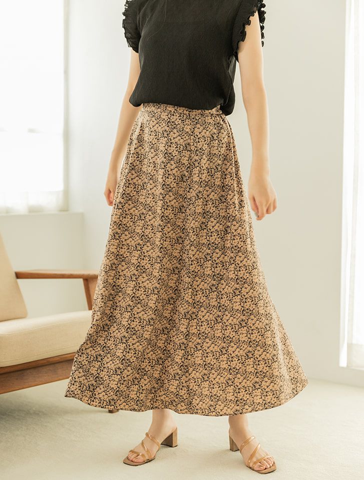 日本 fifth - 復古碎花長裙-白