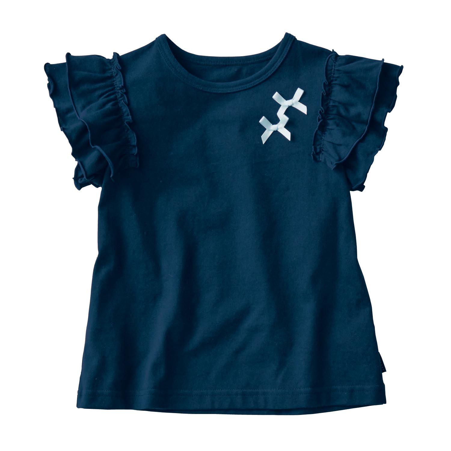 日本千趣會 - GITA 天竺棉荷葉蛋糕袖短T-深藍