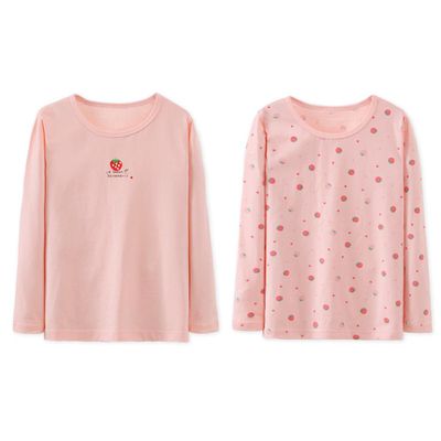 MAMDADKIDS - 透氣圓領長袖家居服(兩件組)-可愛草莓-粉色
