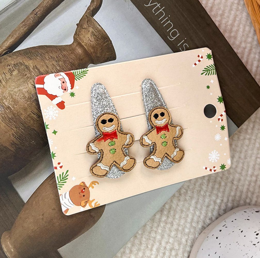 聖誕節造型BB夾(2入)-薑餅人