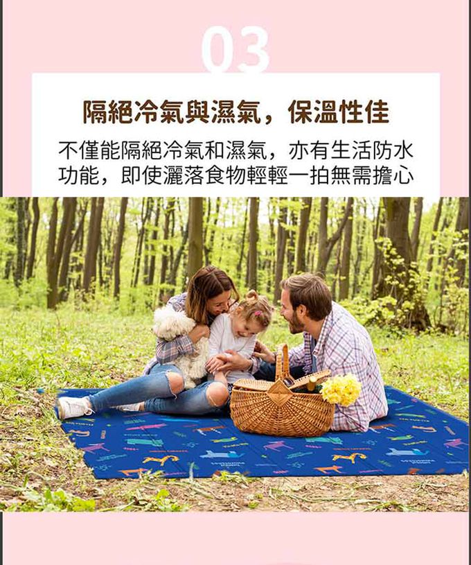 韓國 Parklon 帕龍 - 攜帶型單面立體回紋摺疊墊-繽紛動物