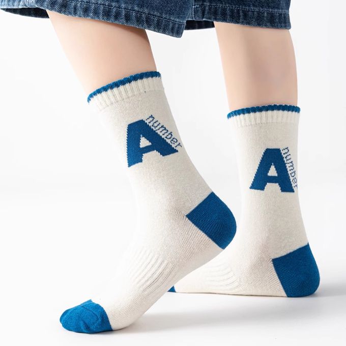 腳ㄚ子 - 幼/兒童棉質中筒襪 童襪 襪子 棉襪 兒童襪-大笑臉