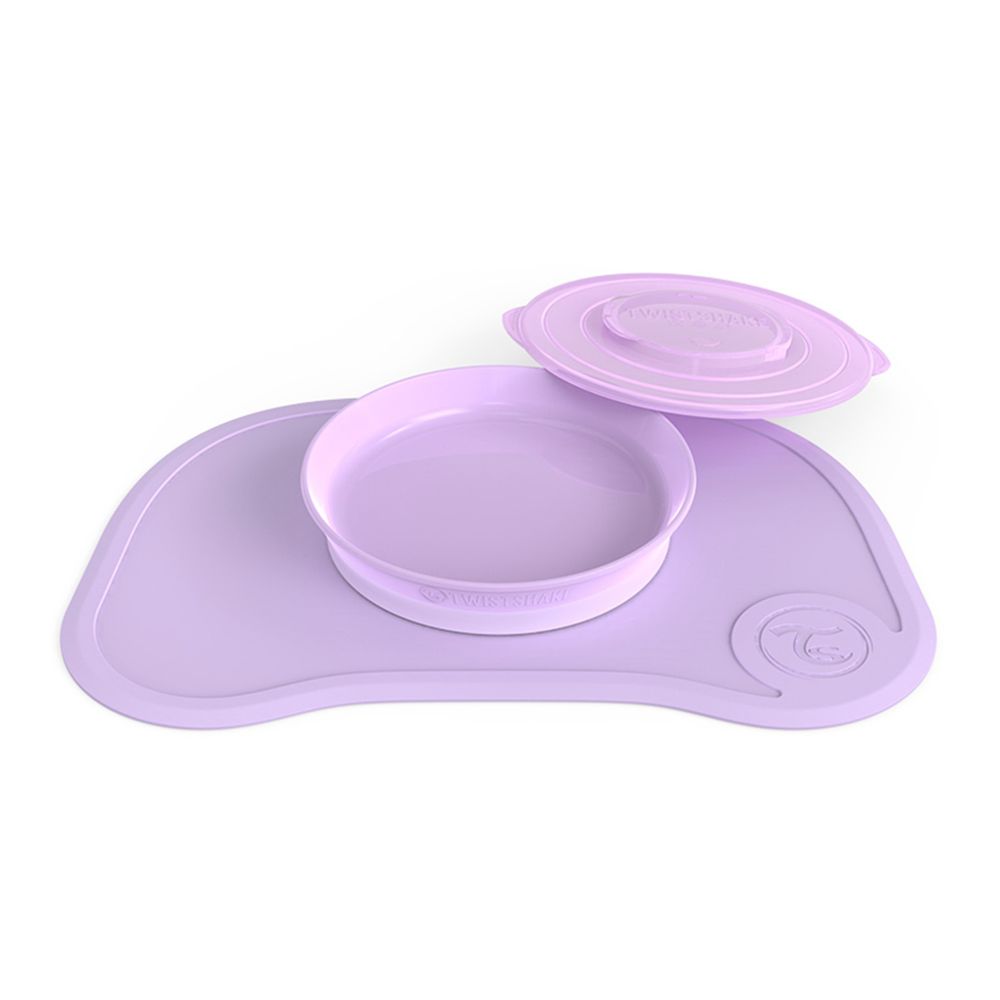 瑞典 TWISTSHAKE - 轉轉扣組合式防滑餐盤餐墊組-薰衣草紫-6個月以上適用